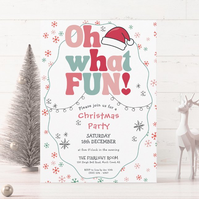Convite Que Diversão Festa de Natal Retro (Criador carregado)