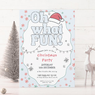 Convite Que Diversão Festa de Natal Retro