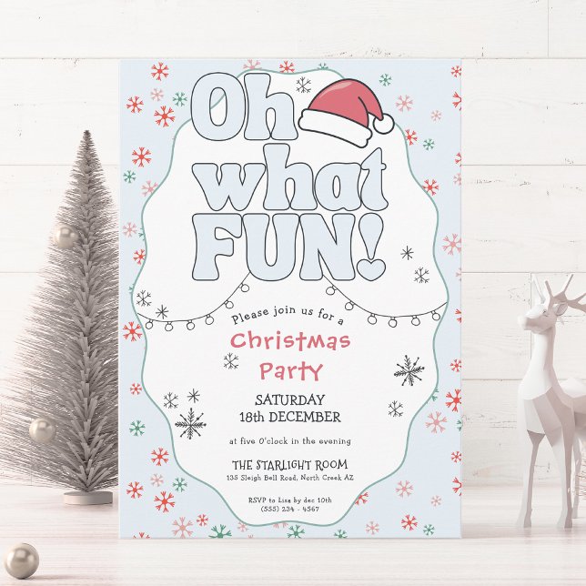Convite Que Diversão Festa de Natal Retro  (Criador carregado)