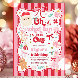 Convite Que Diversão Ser Um Arco De Natal 1º Aniversário