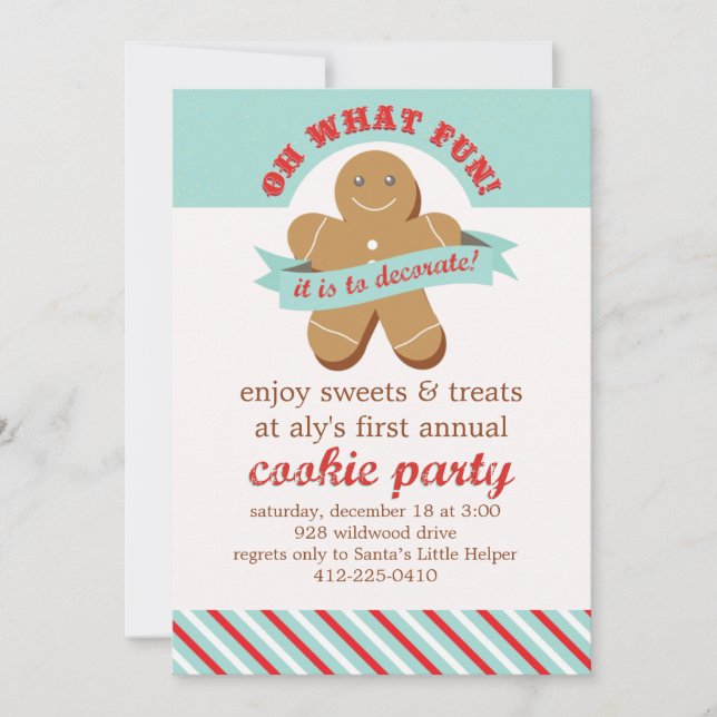 Convite Que Divertido! - Cookie Exchange Party (Frente)