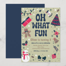 Convite Que Divertido | Festa de aniversário de inverno de