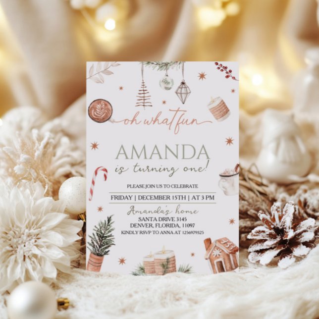 Convite Que Feliz Natal Primeiro Aniversário (Criador carregado)