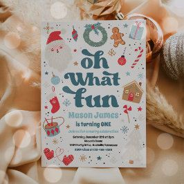 Convite Que Festa de aniversário De Natal Vermelha E Azul