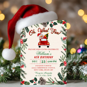 Convite Que Festa de Férias Divertida Aniversário Natal Pa