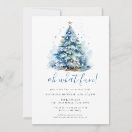 Convite Que festa de Janto de Férias Festivas Azuis Divert