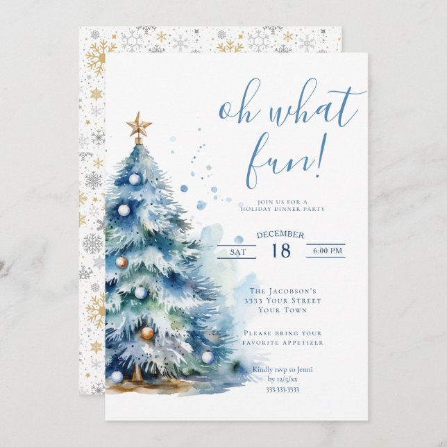 Convite Que festa de Janto de Natal divertida (Frente/Verso)