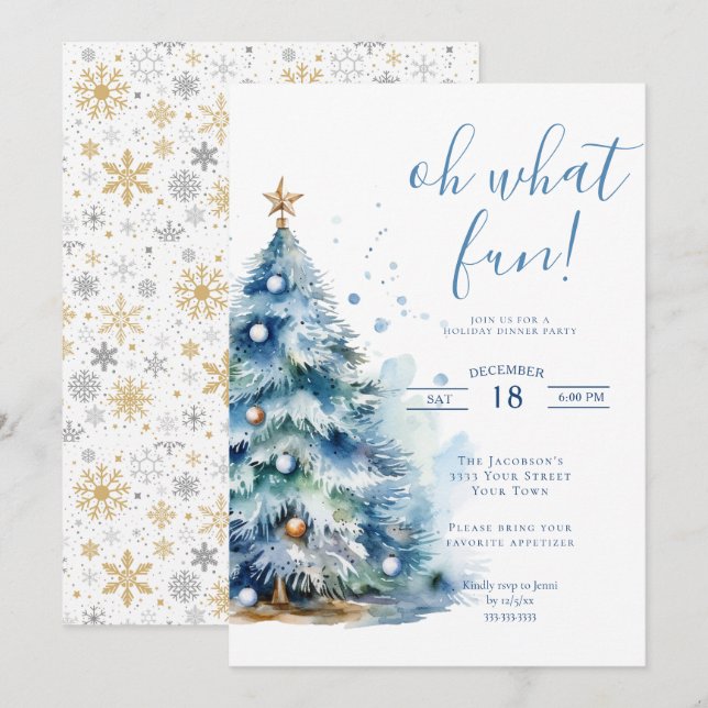 Convite Que Festa de Natal Divertida (Frente/Verso)