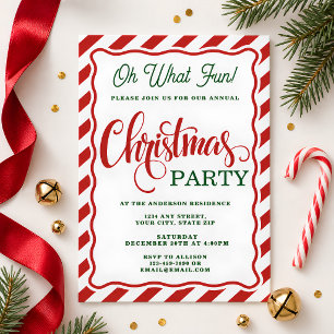 Convite Que Festa de Natal Divertida e Listrada