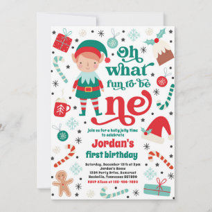 Convite Que festa de primeiro aniversario de Natal do Elf