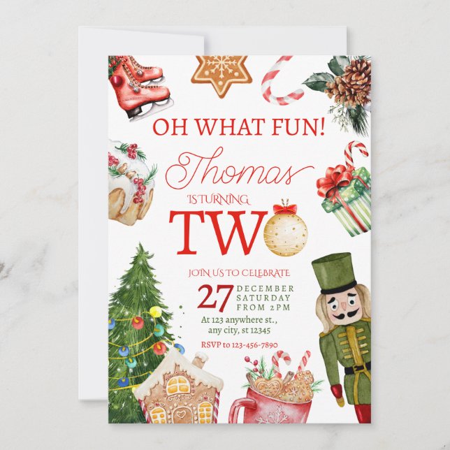 Convite Que Natal Divertido, Natal Secundário (Frente)