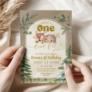 Convite Que primeiro aniversario De Boho Da Floresta