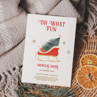 Convite Que primeiro aniversario de Férias Divertido