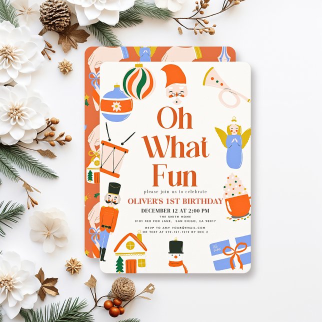 Convite Que primeiro aniversario de Natal divertido (Criador carregado)