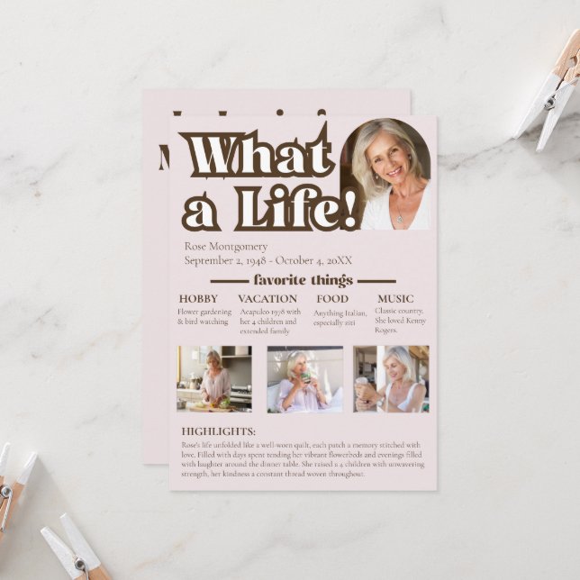 Convite Que vida, em memória de, história de um ente queri (Frente/Verso In Situ)