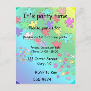 Convite Quebra-cabeça multicolores