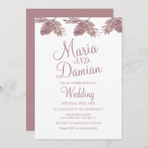 Convite Quebra de Aquarela Deixa Ilustração Blush Casament