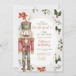 Convite Quebra-Nozes Festivo Natal Elegante Folhagem
