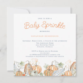 Convite Queda Aquarela Pumpkins Baby Sprinkle