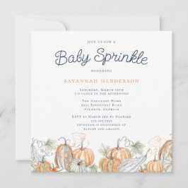 Convite Queda Aquarela Pumpkins Baby Sprinkle