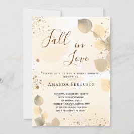 Convite queda da brilho do eucalipto do ouro do chá de pan