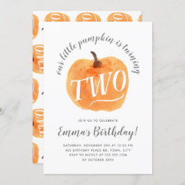 Convite Queda de abóbora outono Segundo Aniversário Branco