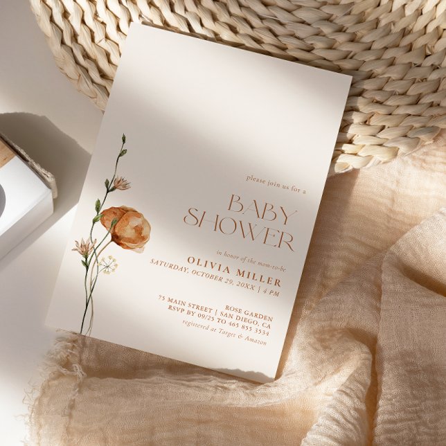 Convite Queda de Chá de fraldas de flor silvestre, de lara (Criador carregado)