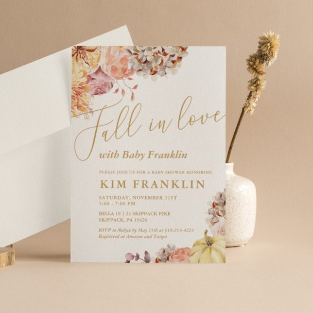 Convite Queda de Chá de fraldas Floral (Criador carregado)