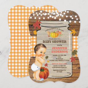 Convite Queda de chá de fraldas Russo de Abóbora