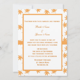 Convite Queda de folhas decorativas amarelas casamento