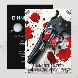 Convite Queda de homicídio misterioso tema do janto