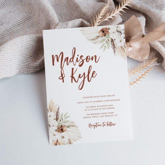 Convite queda de pampas de tona boêmica (Criador carregado)