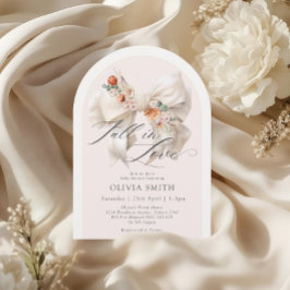 Convite Queda do Arco Branco Floral queda no Chá de fralda