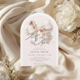 Convite Queda do Arco Branco Floral queda no Chá de fralda