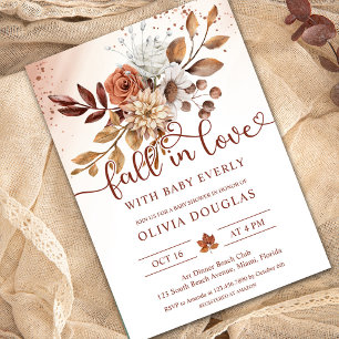 Convite Queda do Chá de fraldas Floral Boho