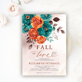 Convite Queda do Chá de panela Terracotta Teal Boho