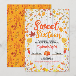 Convite Queda doce dezesseis e dezesseis e dezesseis dias 