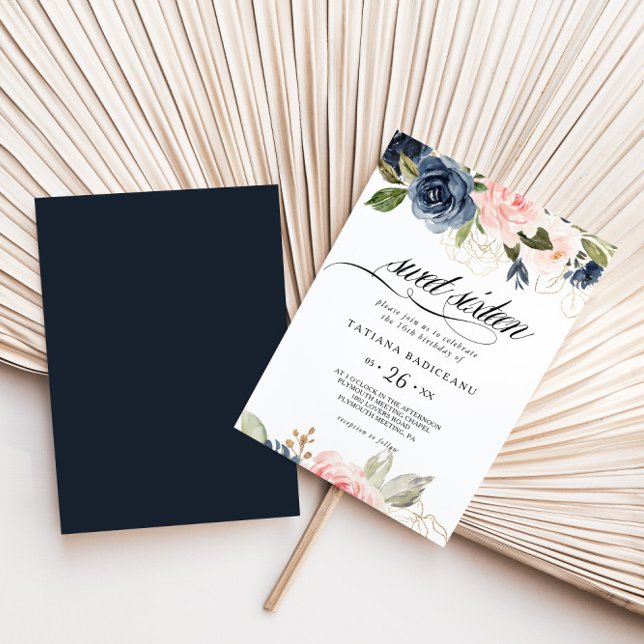 Convite Queda fina de 16 Festa de aniversário doce, doce, (Criador carregado)