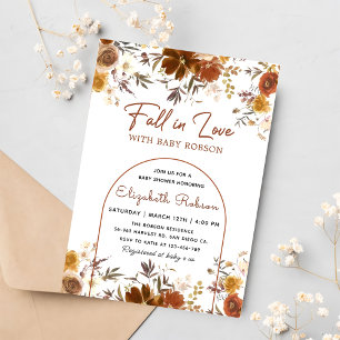 Convite Queda Floral no amor, Chá de fraldas do outono