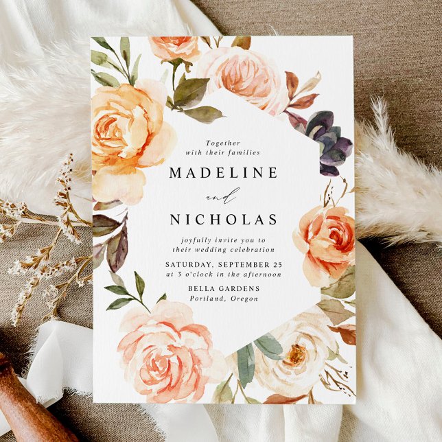 Convite Queda Floral Russo por Aquarela (Criador carregado)