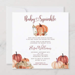 Convite Queda Laranja Pumpkin Lacrimejo Garrafa Bebê Sprin