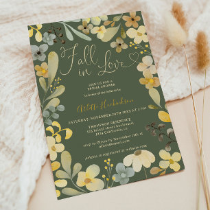Convite Queda no amor Boho floral chá de panela chic outon