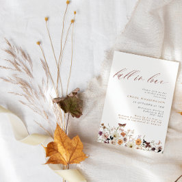 Convite Queda no amor Boho Wildflower Chá de panela Floral