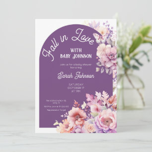 Convite Queda no amor caia chá de fraldas floral de flores