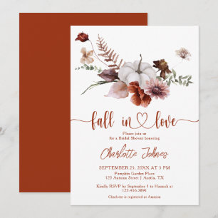 Convite Queda no Chá de panela Floral Fall Rust