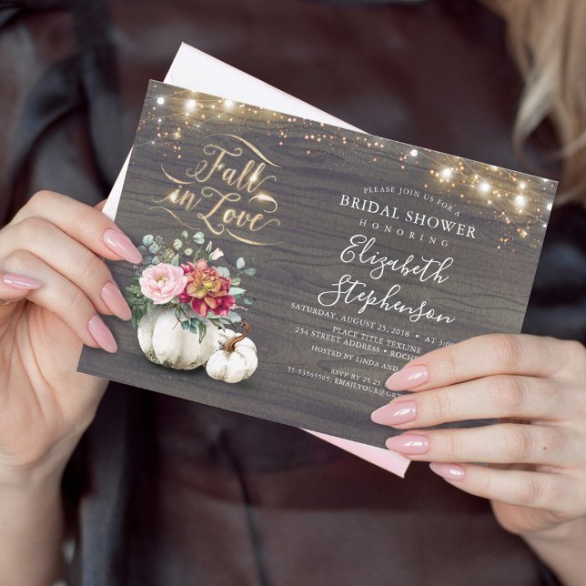 Convite Queda no Chá de panela Russo de Pumpkin Branco (Criador carregado)