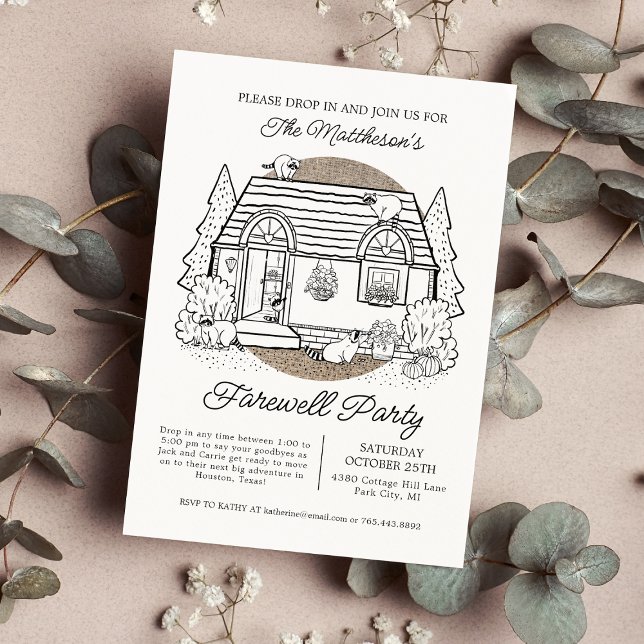 Convite Queda no Funny Raccoon House Farewell Party (Criador carregado)