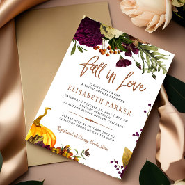 Convite Queda no Love outono floral chá de panela chic