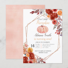 Convite Queda Pequeno Pumpkin Cai Aniversário Outono Paste