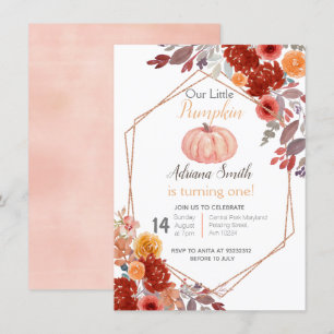 Convite Queda Pequeno Pumpkin Cai Aniversário Outono Paste